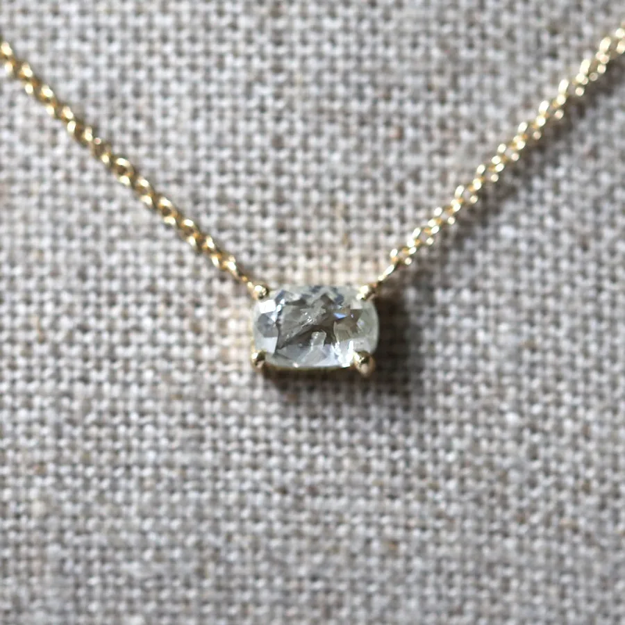 0.81ct icy grey diamond necklace
