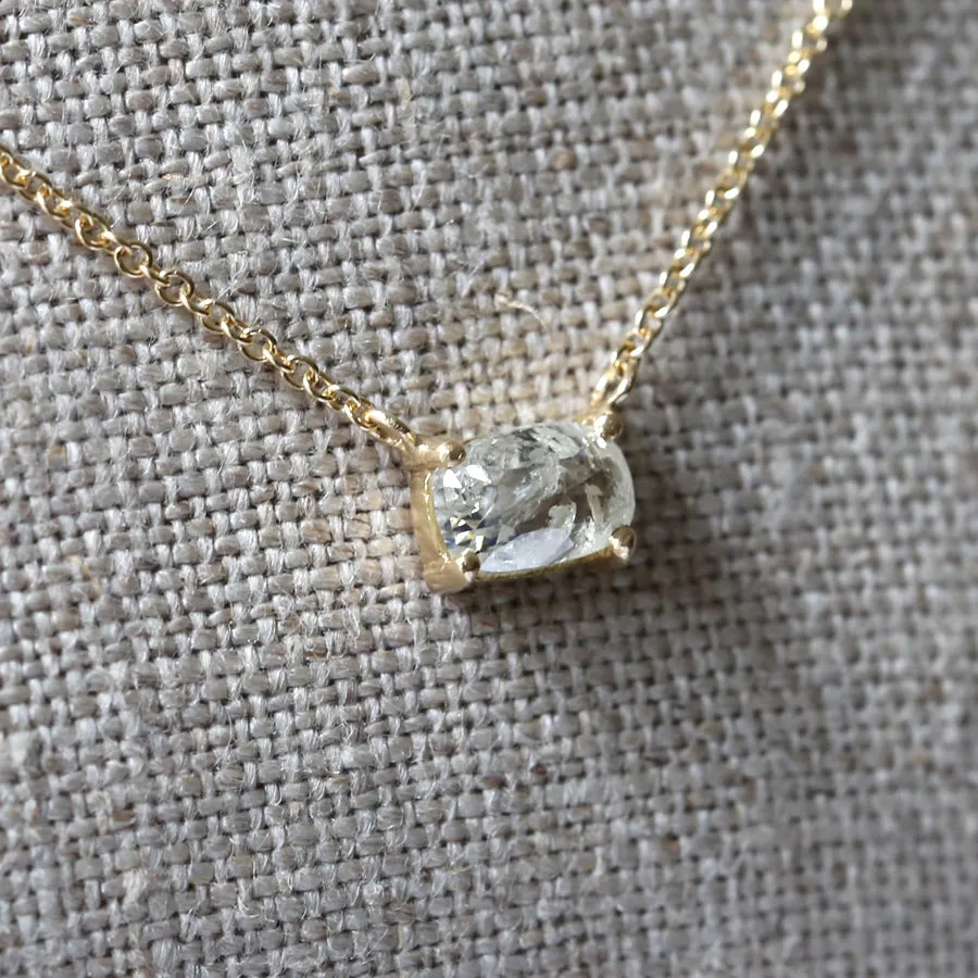 0.81ct icy grey diamond necklace