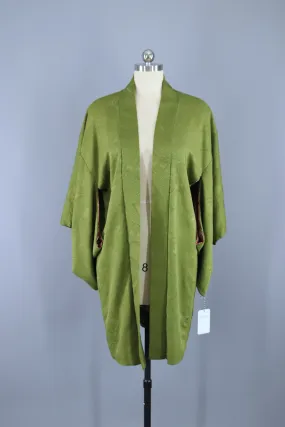 1930s Vintage Haori Kimono Jacket / Army Olive Green Books
