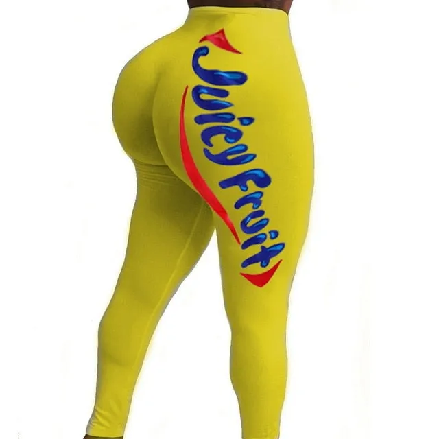 2020 Snack Leggings For Women Juicy Fruit Booty Candy Color Plus Size Push Up Fitness High Waist Leggins Woman Sexy Cute Pants