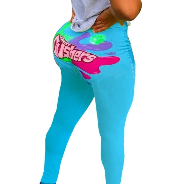 2020 Snack Leggings For Women Juicy Fruit Booty Candy Color Plus Size Push Up Fitness High Waist Leggins Woman Sexy Cute Pants