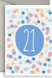 21 Birthday Greeting Card