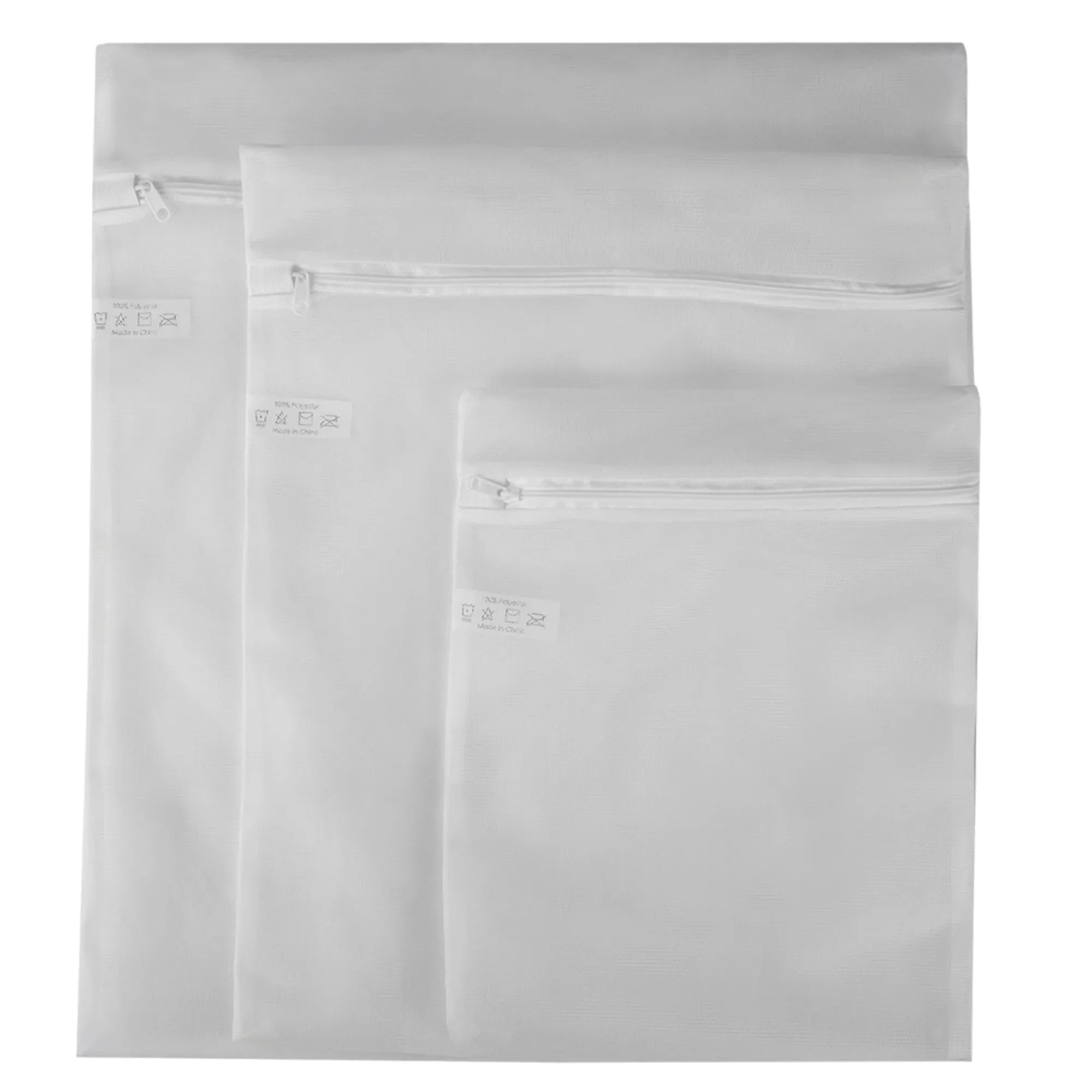3 Piece Micro Mesh Wash Bag, White
