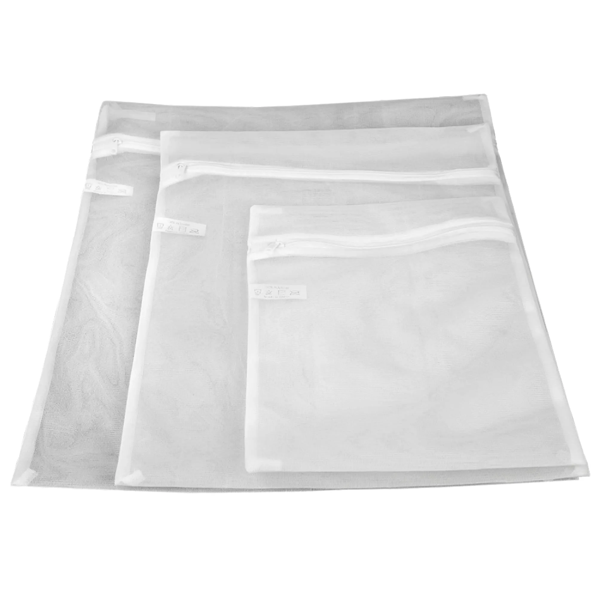 3 Piece Micro Mesh Wash Bag, White