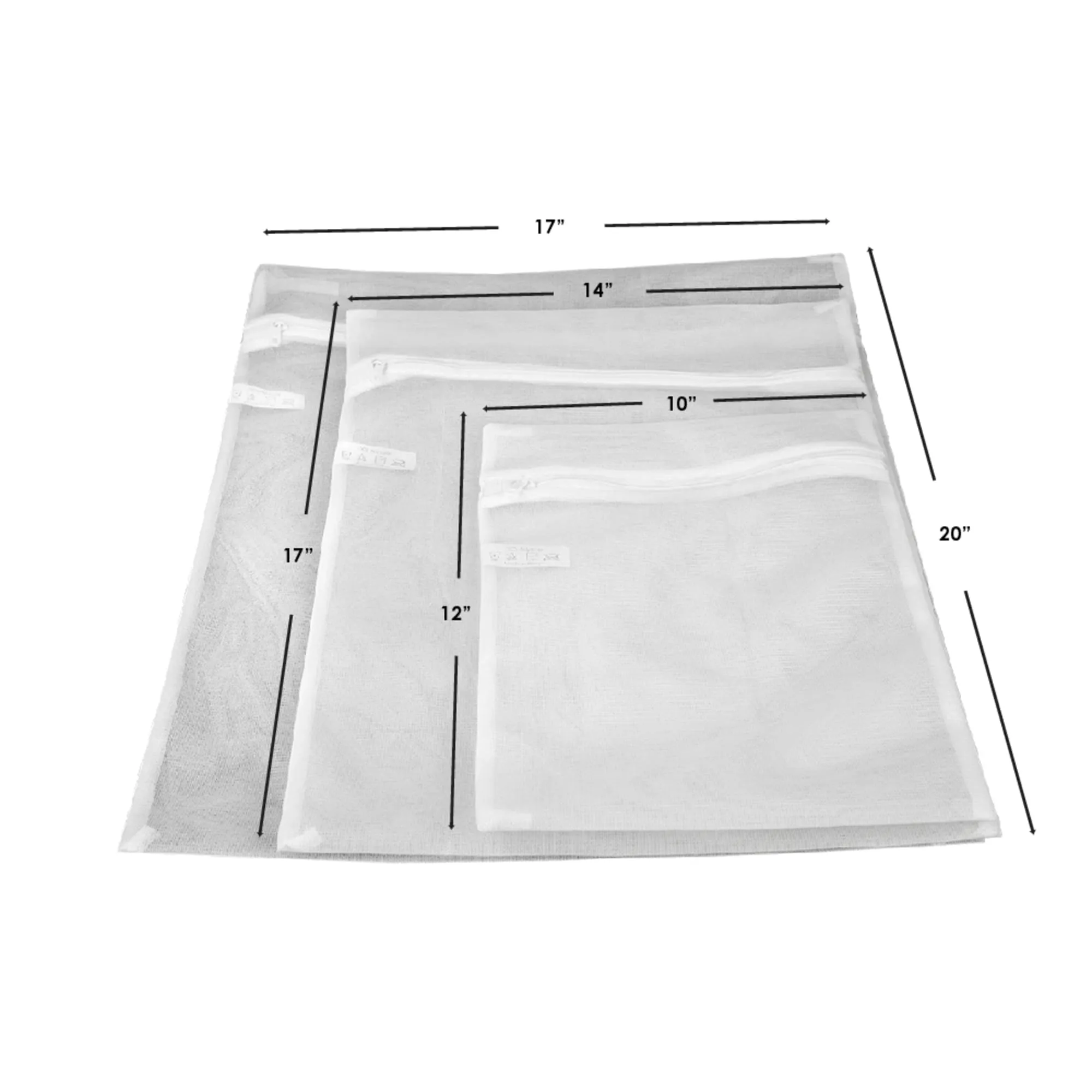 3 Piece Micro Mesh Wash Bag, White