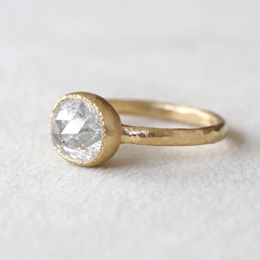 3.11ct Icy grey diamond ring