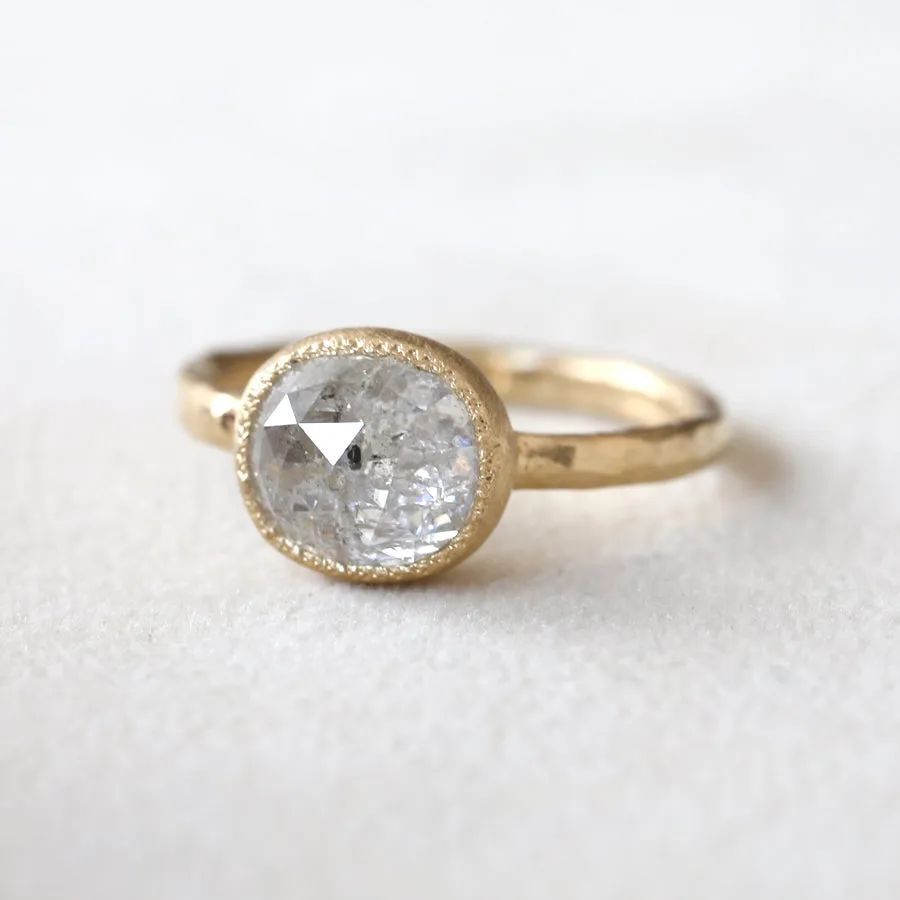 3.11ct Icy grey diamond ring