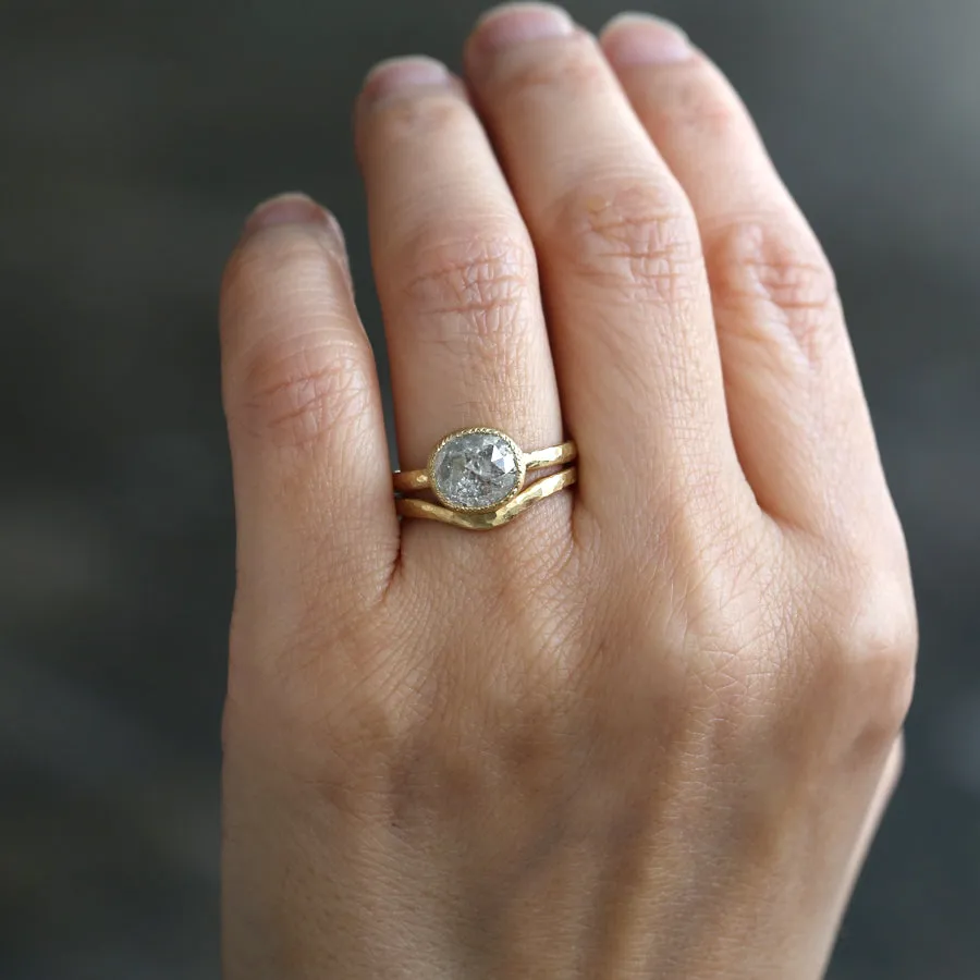 3.11ct Icy grey diamond ring