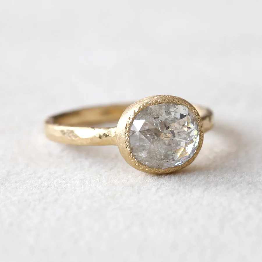 3.11ct Icy grey diamond ring