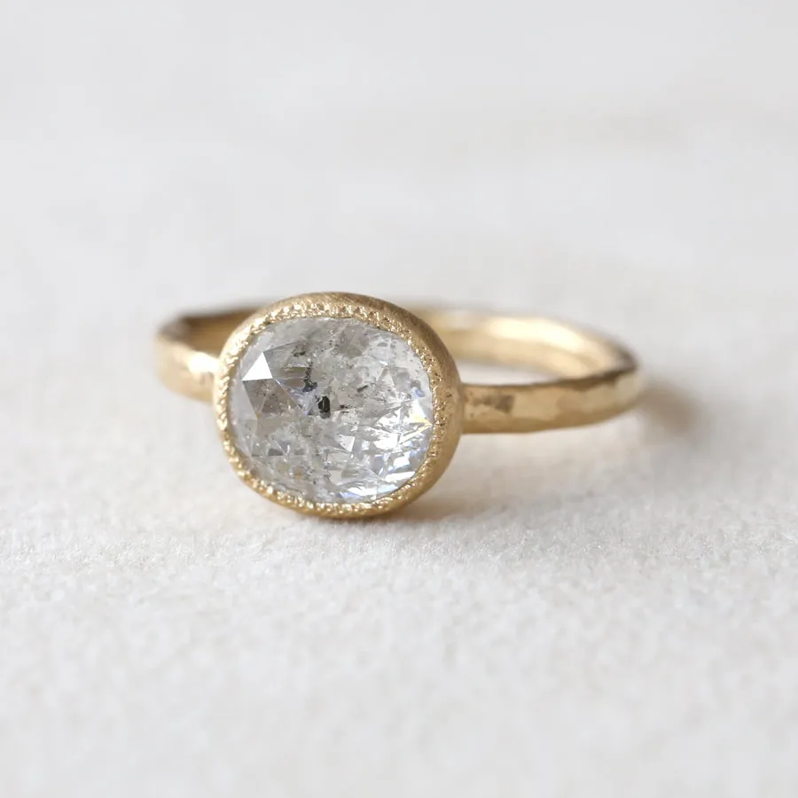 3.11ct Icy grey diamond ring