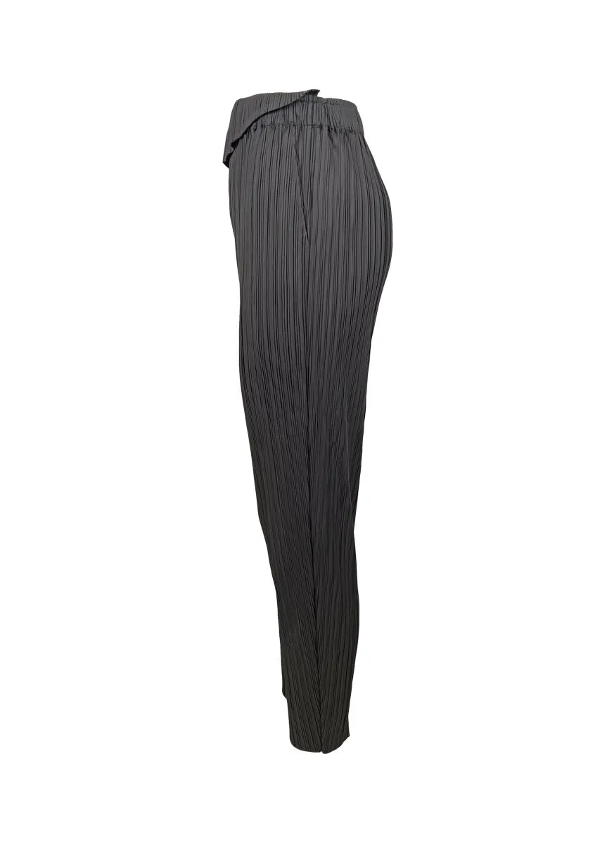 3230076 Reversed Waist Pleats Pants *Grey *Backorder