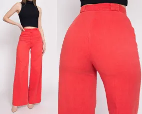70s Salmon High Waisted Cotton Twill Pants - Extra Small, 24.5"