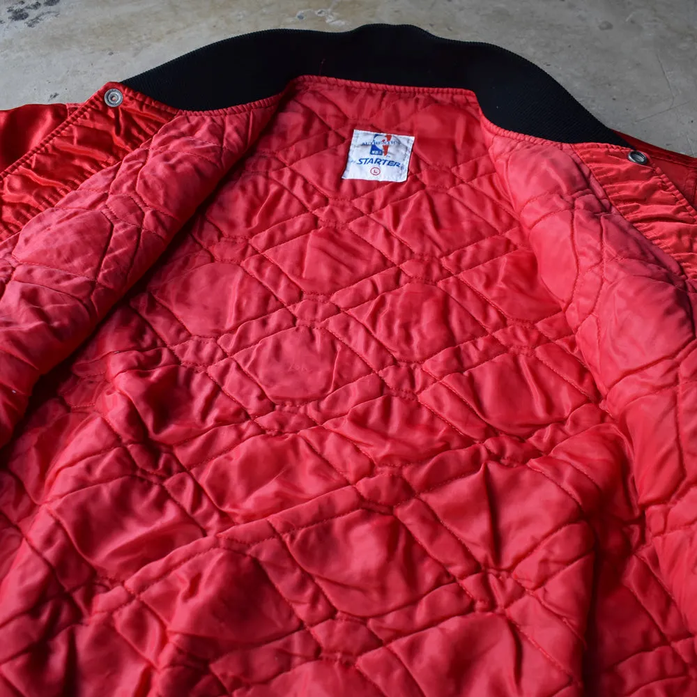 80's　STARTER "NBA Chicago Bulls" ナイロン アワードジャケット　USA製　230401H