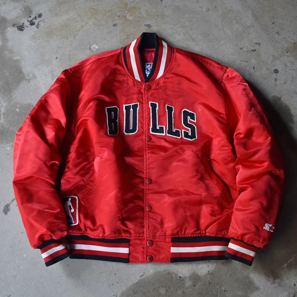 80's　STARTER "NBA Chicago Bulls" ナイロン アワードジャケット　USA製　230401H