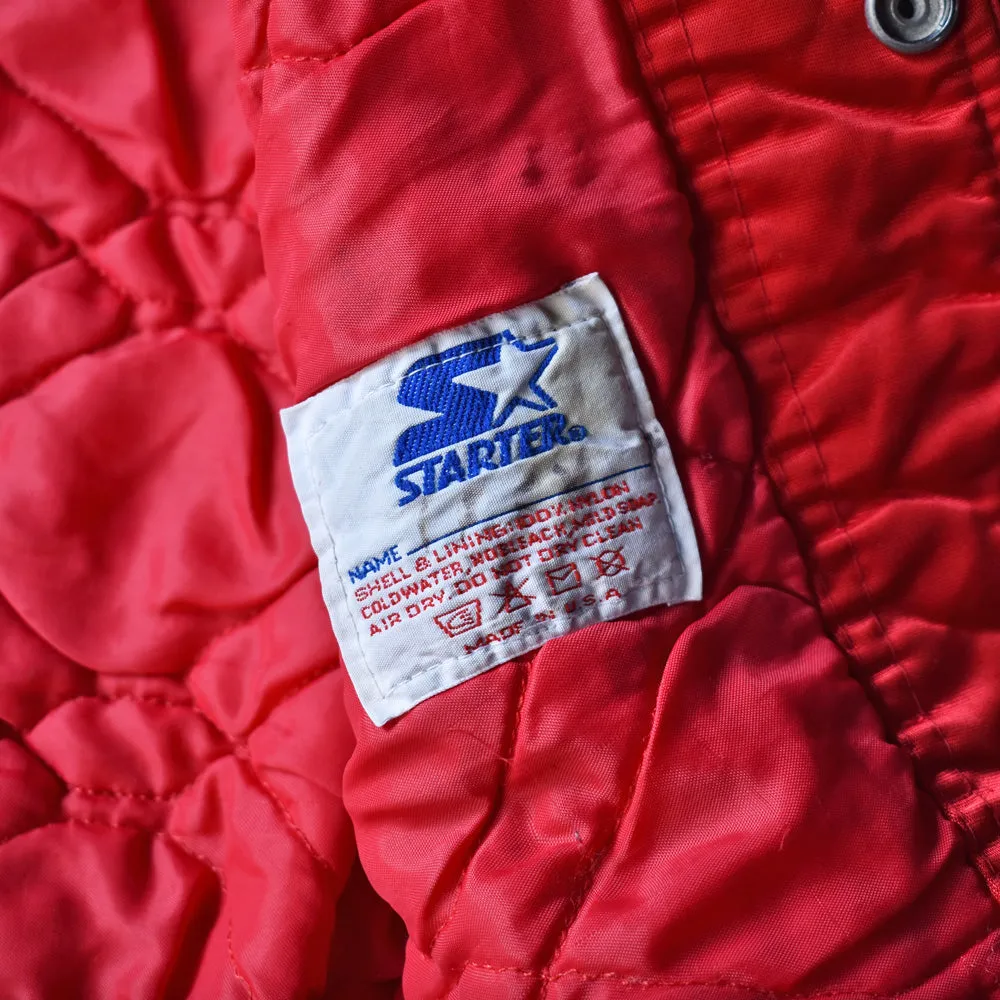 80's　STARTER "NBA Chicago Bulls" ナイロン アワードジャケット　USA製　230401H