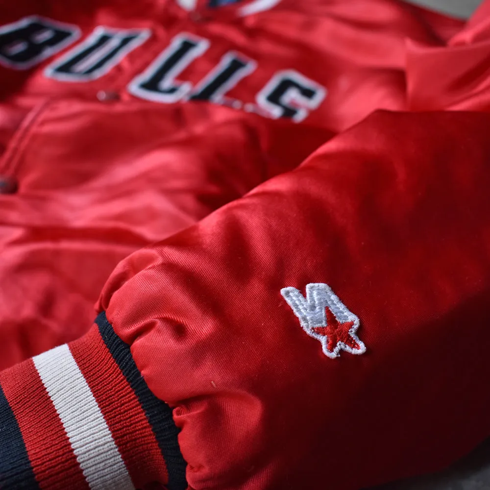 80's　STARTER "NBA Chicago Bulls" ナイロン アワードジャケット　USA製　230401H