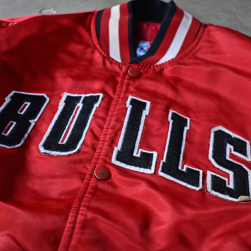 80's　STARTER "NBA Chicago Bulls" ナイロン アワードジャケット　USA製　230401H