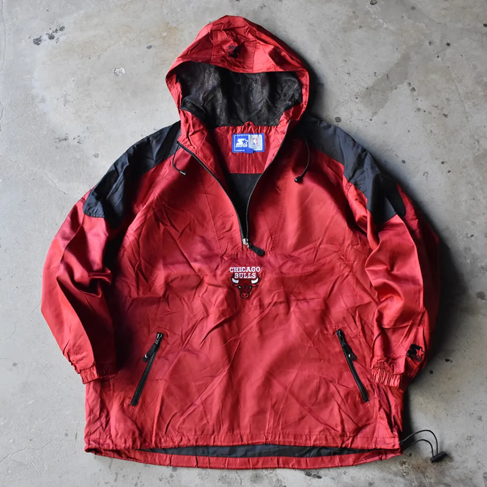 90's STARTER "NBA Chicago Bulls" ハーフジップ ナイロンプルオーバー 231231