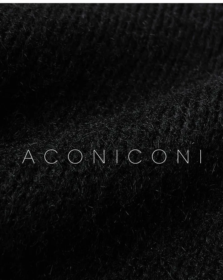 Aconiconi|Purple Flower Crochet openwork long cropped loose wool knit sweater  dress - Twilight