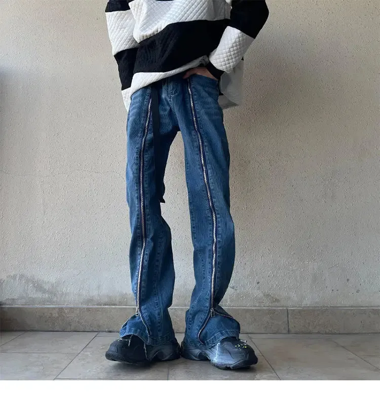 Advbridge -  Vintage Blue Jeans Woman's High Waist Wide Leg y2k Denim Trouser Baggy Streetwear Zipper Chic Design Ladies Jean Pants