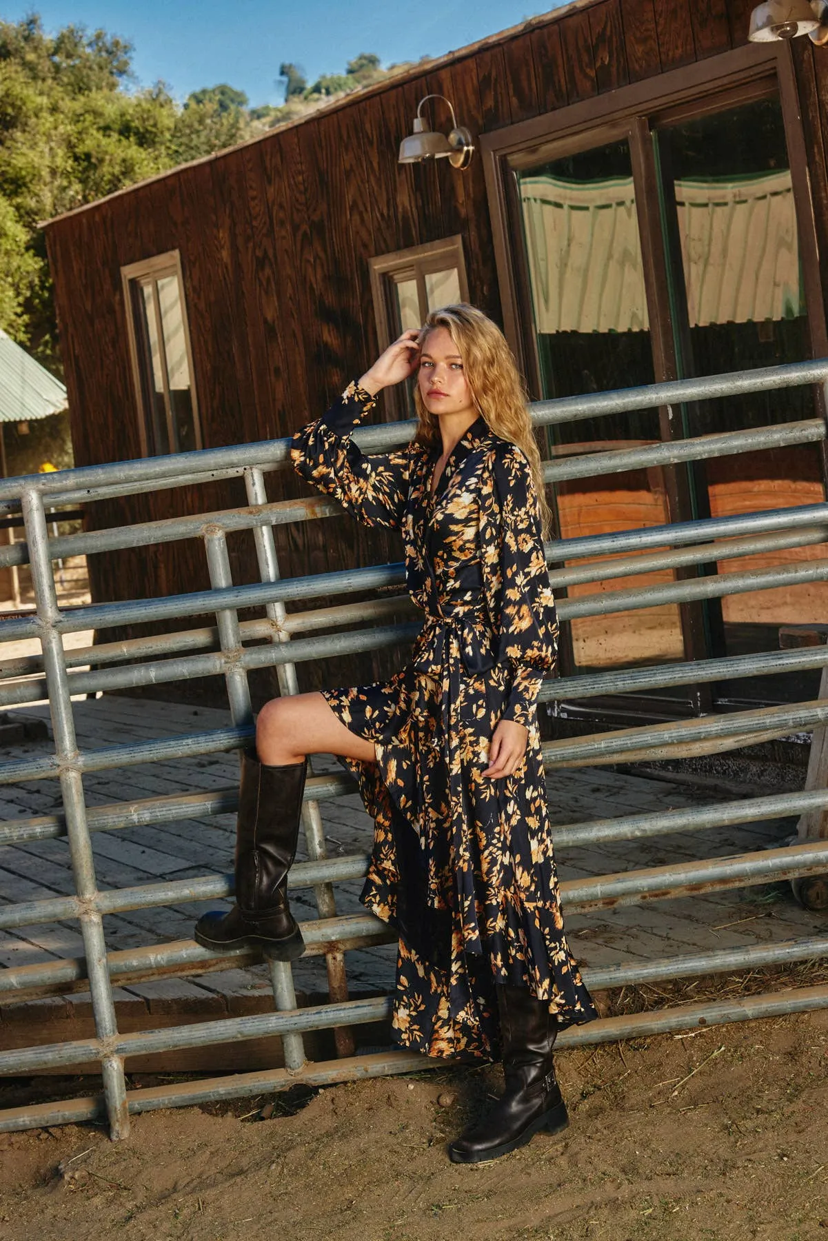 BACK IN STOCK: Ruffled Midi Wrap Dress-Fast Shipping