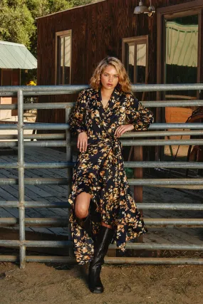 BACK IN STOCK: Ruffled Midi Wrap Dress-Fast Shipping