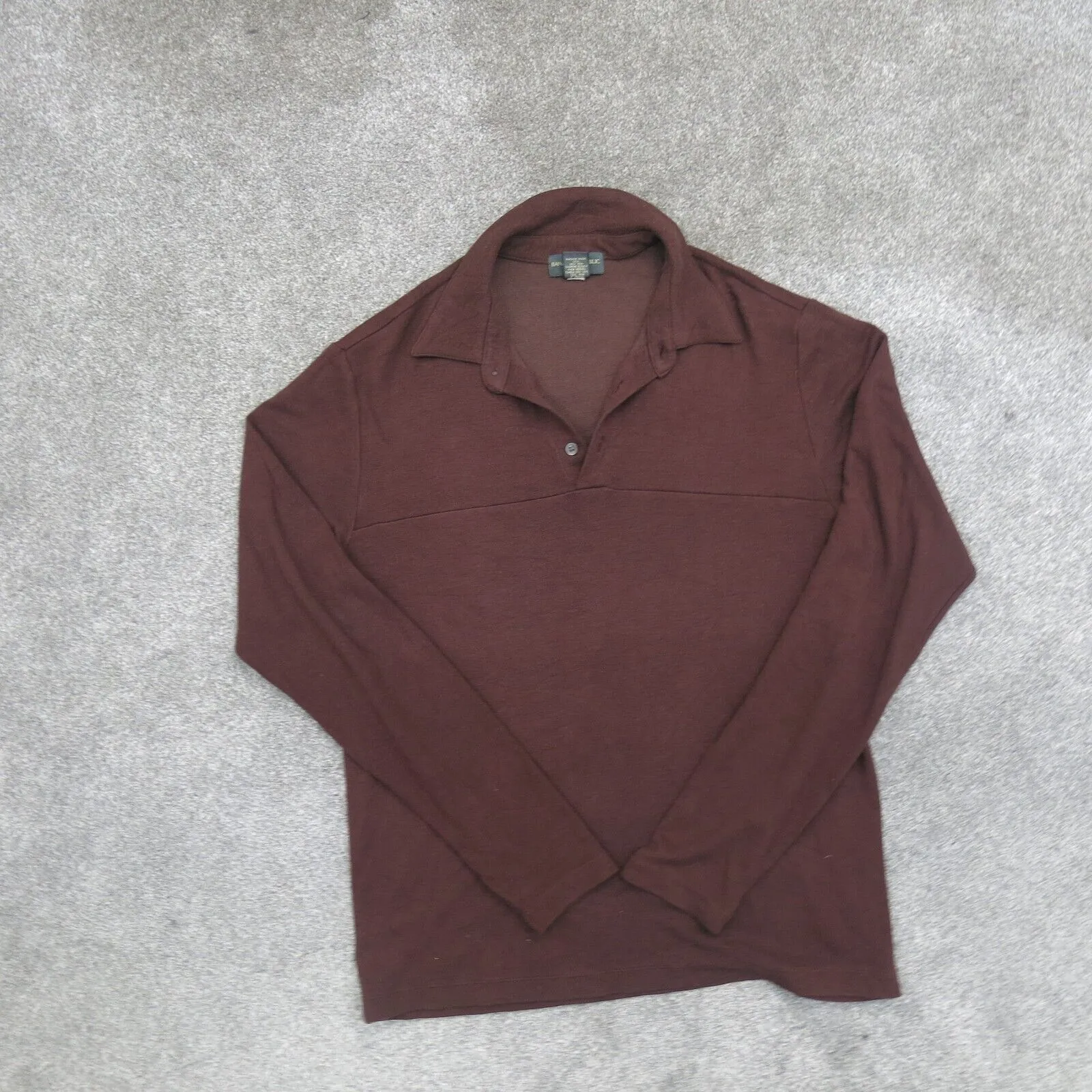 Banana Republic Mens Polo Sweater Long Sleeves Stretch Brown Size Medium