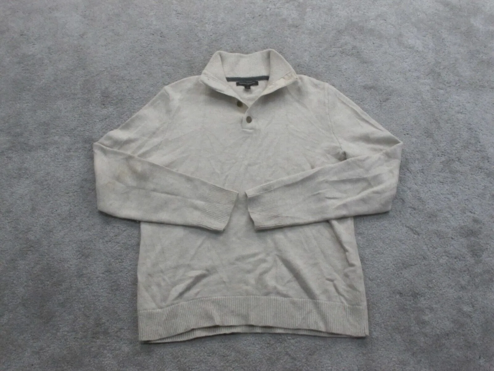 Banana Republic Womens Polo Sweater Knitted Long Sleeves Beige Size Medium