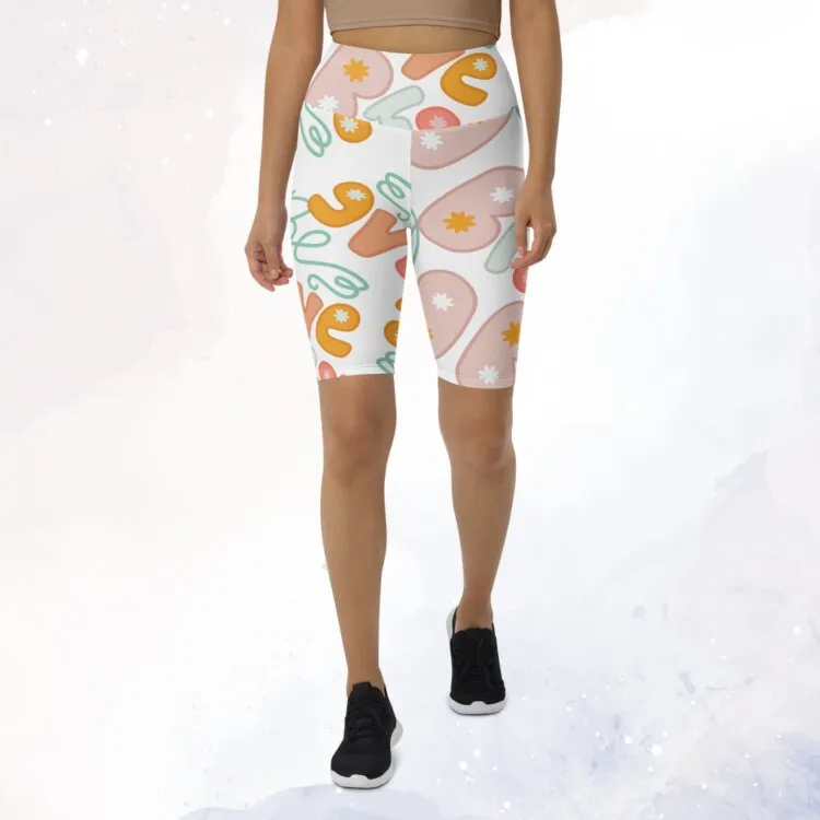 Be Brave Inspirational Grey Biker Shorts