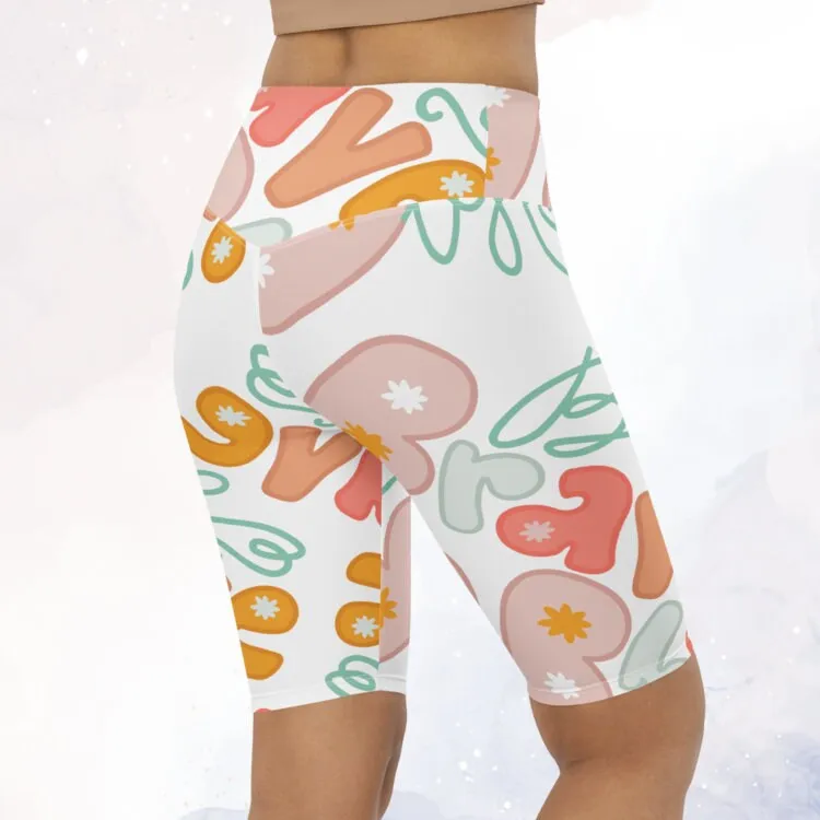 Be Brave Inspirational Grey Biker Shorts
