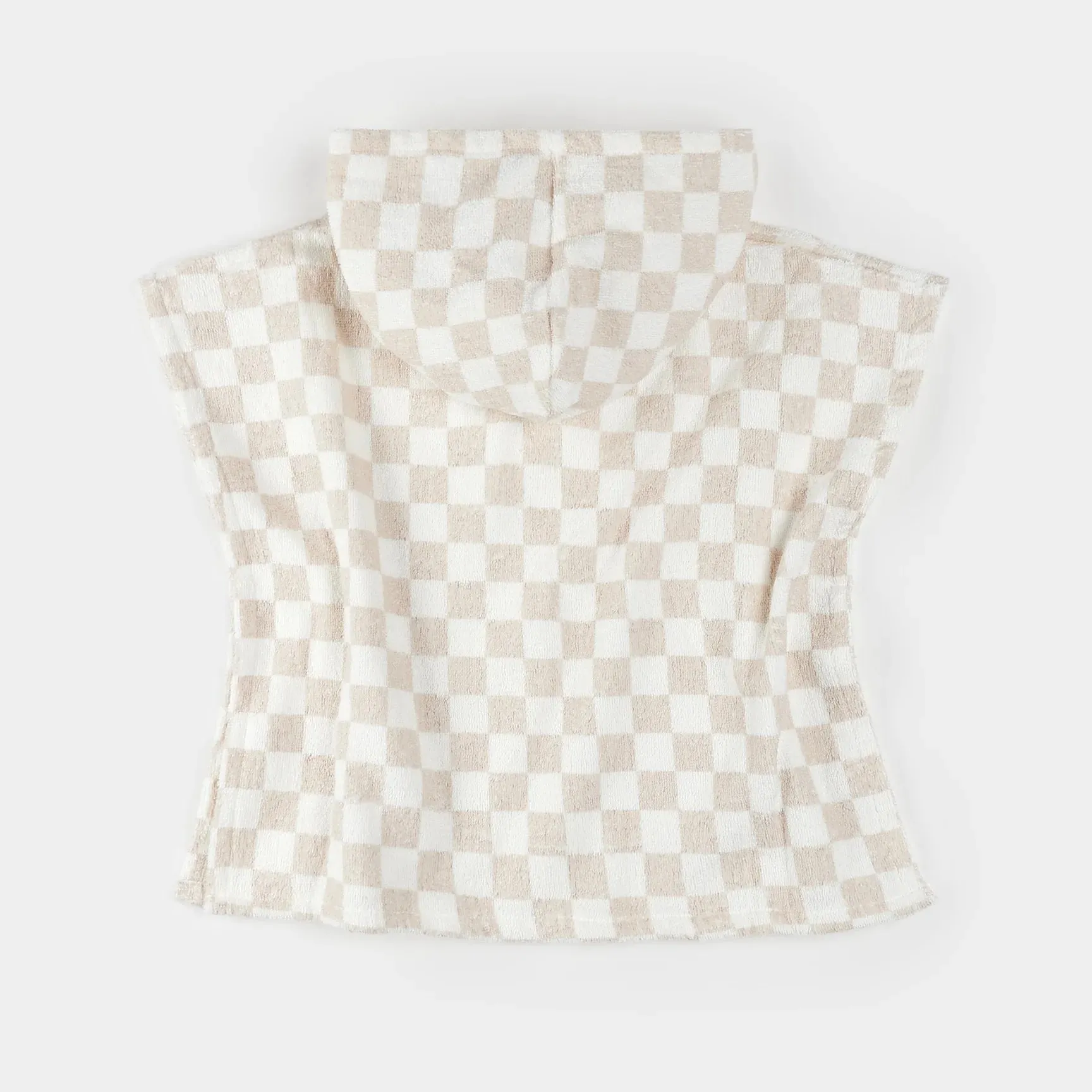 Beige Checkerboard Beach Poncho