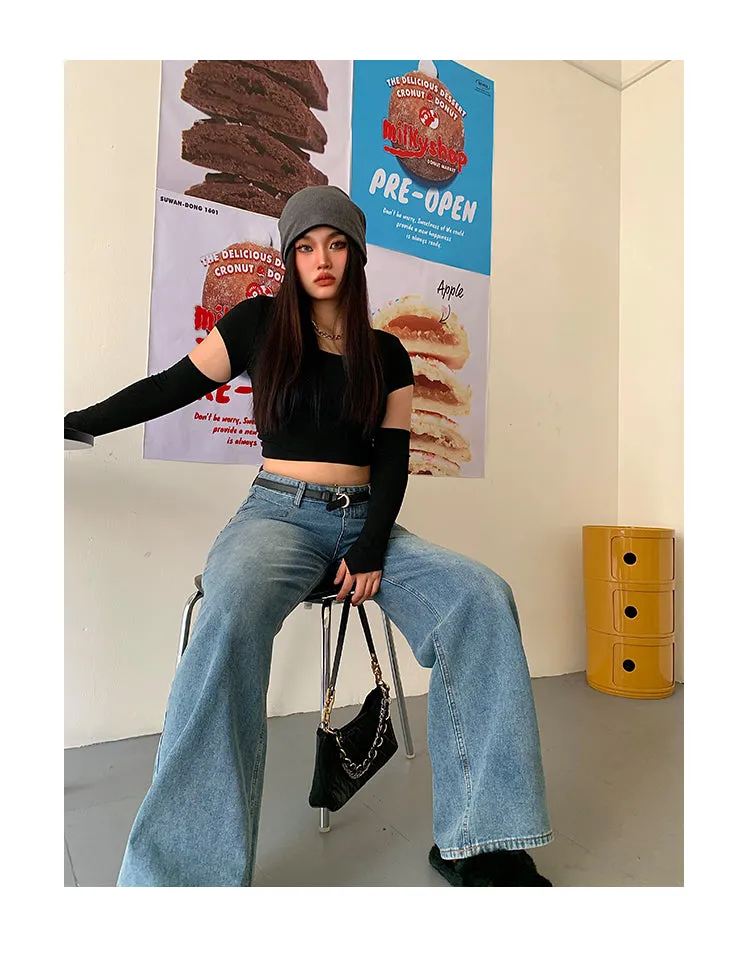 Ben Blue Denim Baggy Straight Leg Loose Jeans Pants