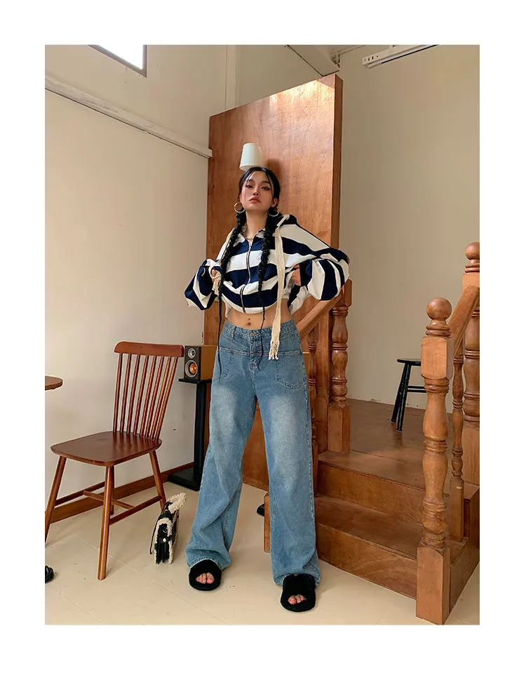 Ben Blue Denim Baggy Straight Leg Loose Jeans Pants
