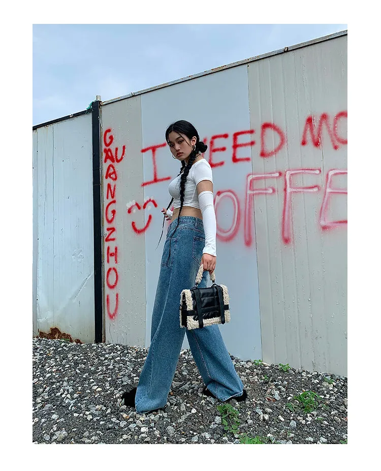 Ben Blue Denim Baggy Straight Leg Loose Jeans Pants