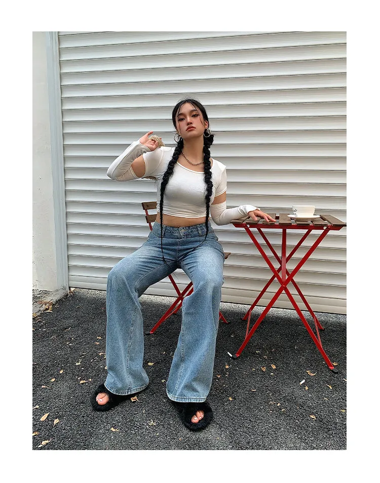Ben Blue Denim Baggy Straight Leg Loose Jeans Pants