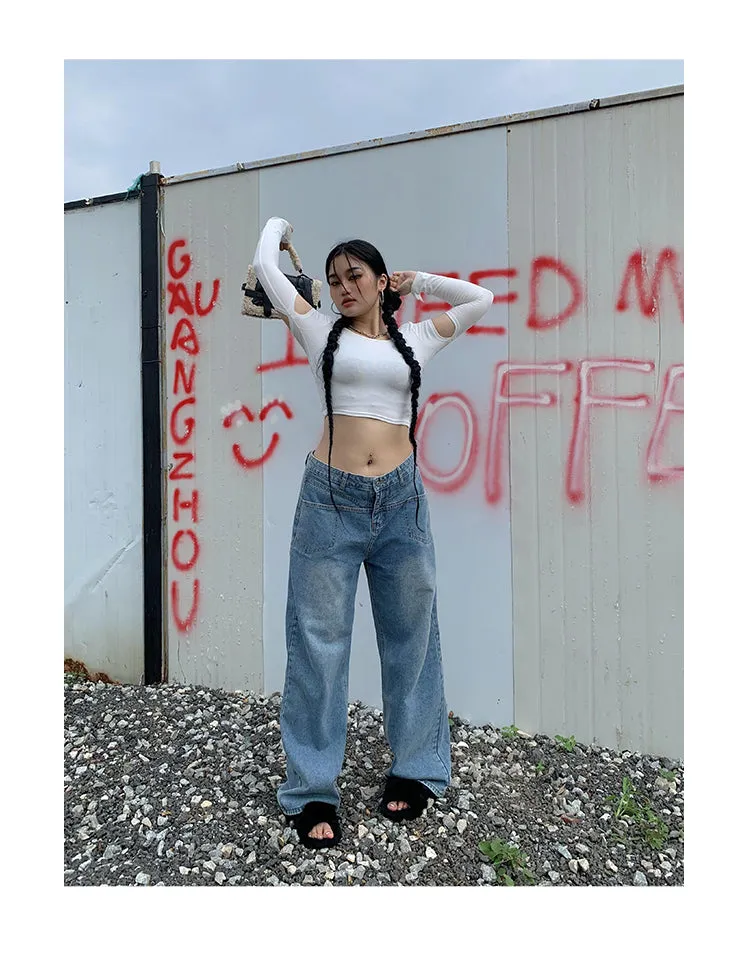 Ben Blue Denim Baggy Straight Leg Loose Jeans Pants