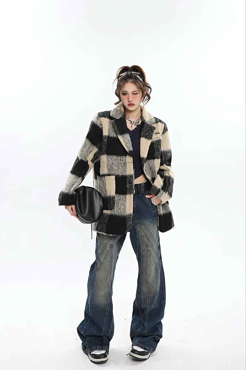 Braelyn Washed Denim Blue Patchwork Jeans Pants