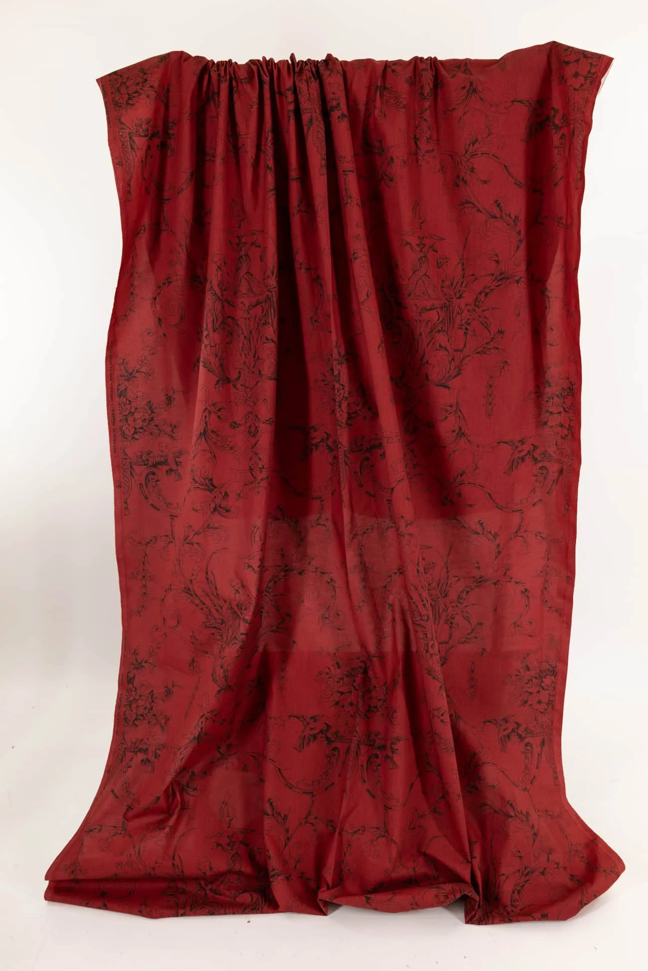 Brick Red Toile Italian Linen/Viscose Woven