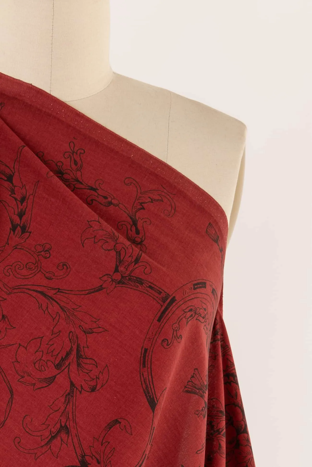 Brick Red Toile Italian Linen/Viscose Woven