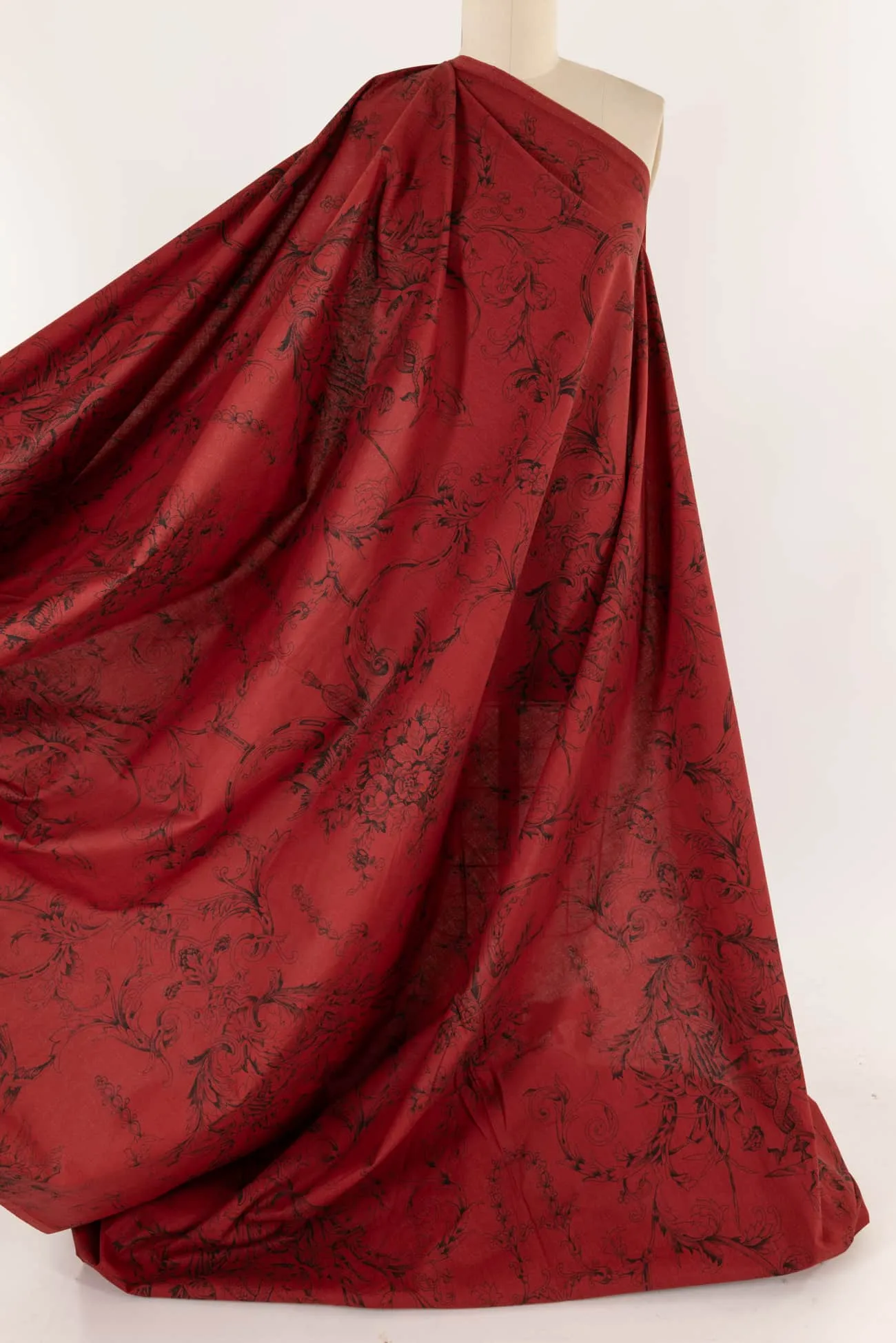 Brick Red Toile Italian Linen/Viscose Woven