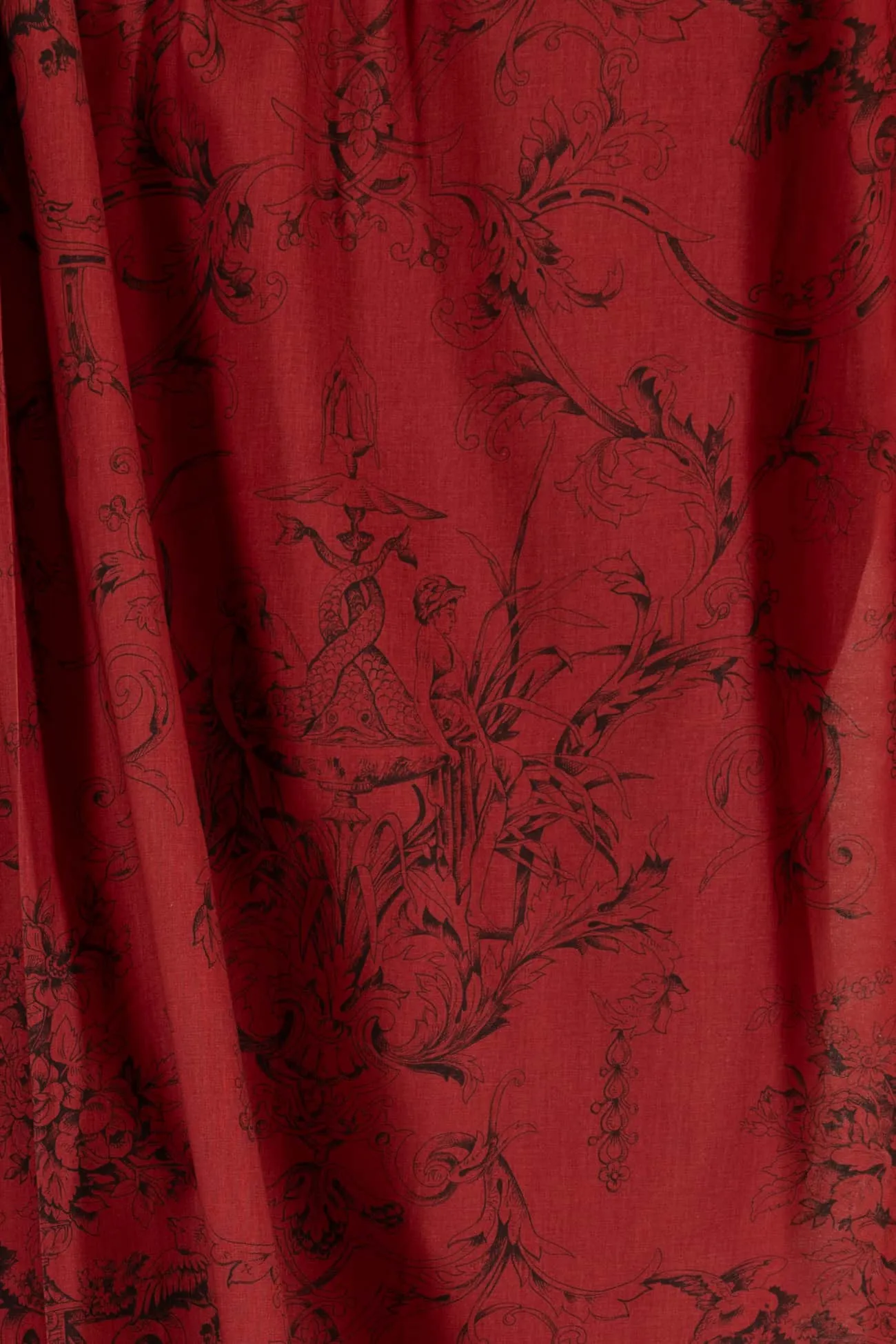 Brick Red Toile Italian Linen/Viscose Woven