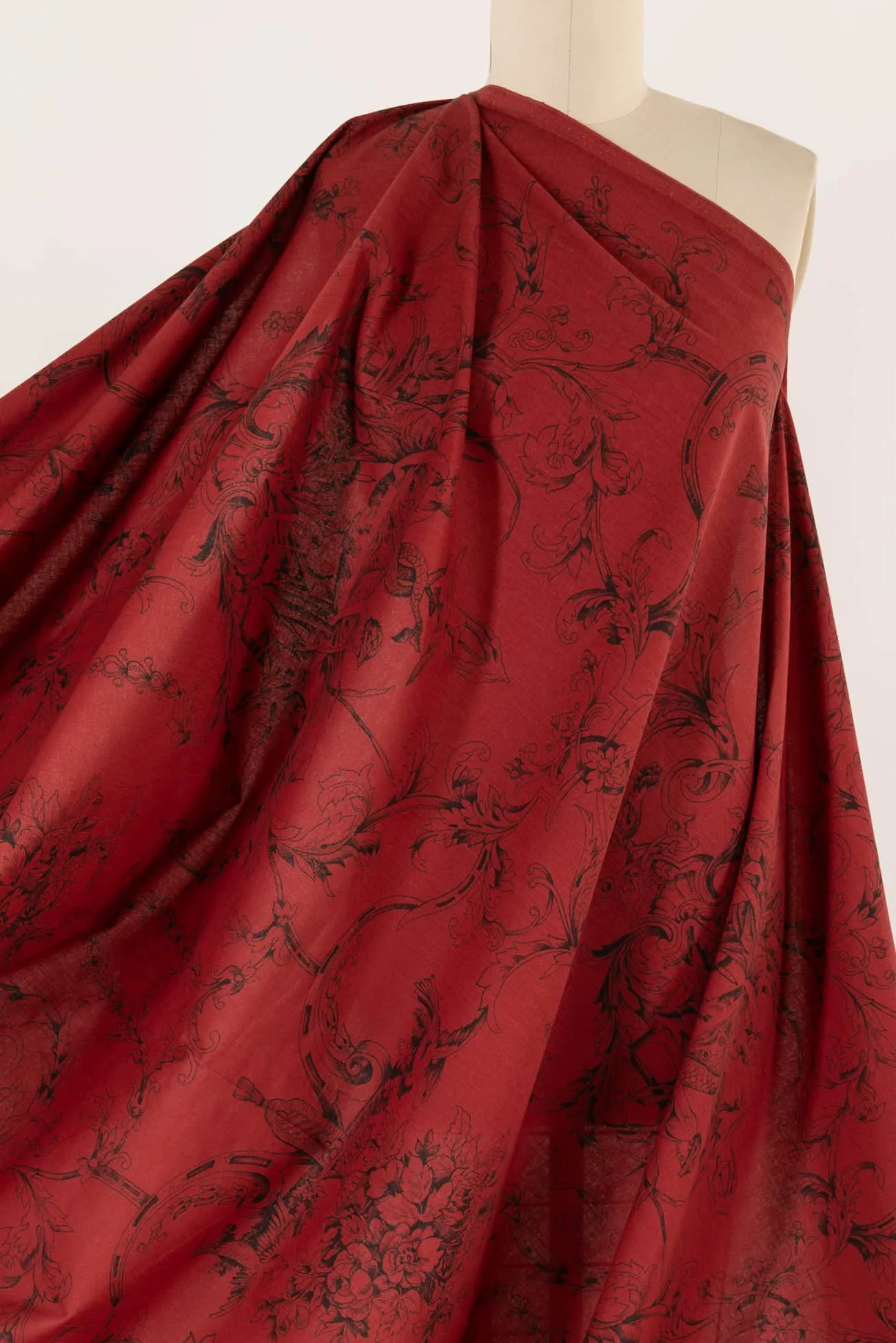 Brick Red Toile Italian Linen/Viscose Woven