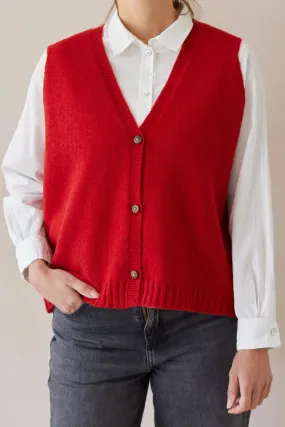 Button Up Vest | Red