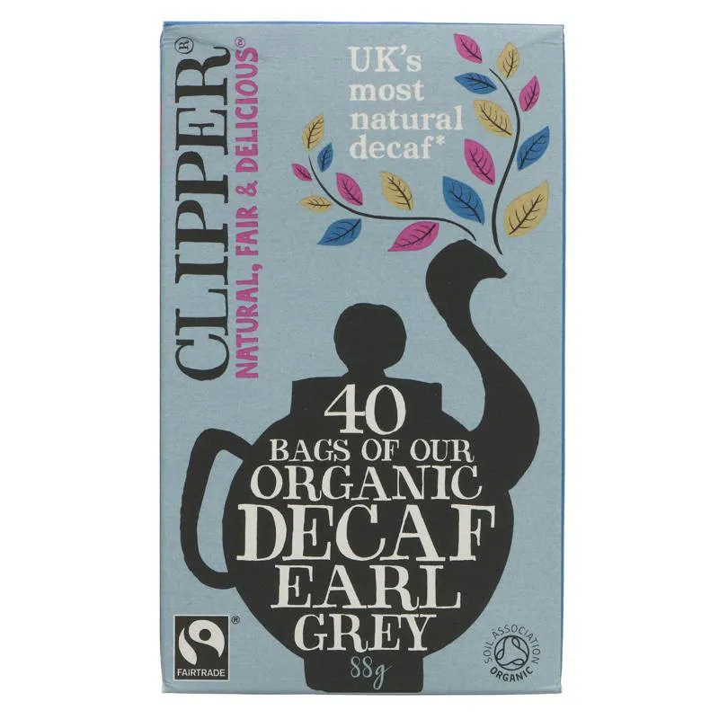 Clipper Organic Decaf Earl Grey Tea 40 Unbleached Bags