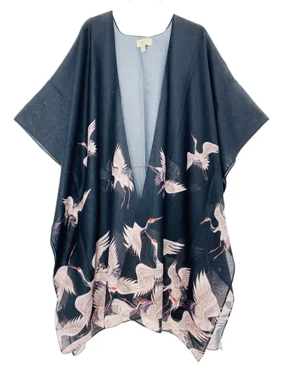 Crane Art Kimono