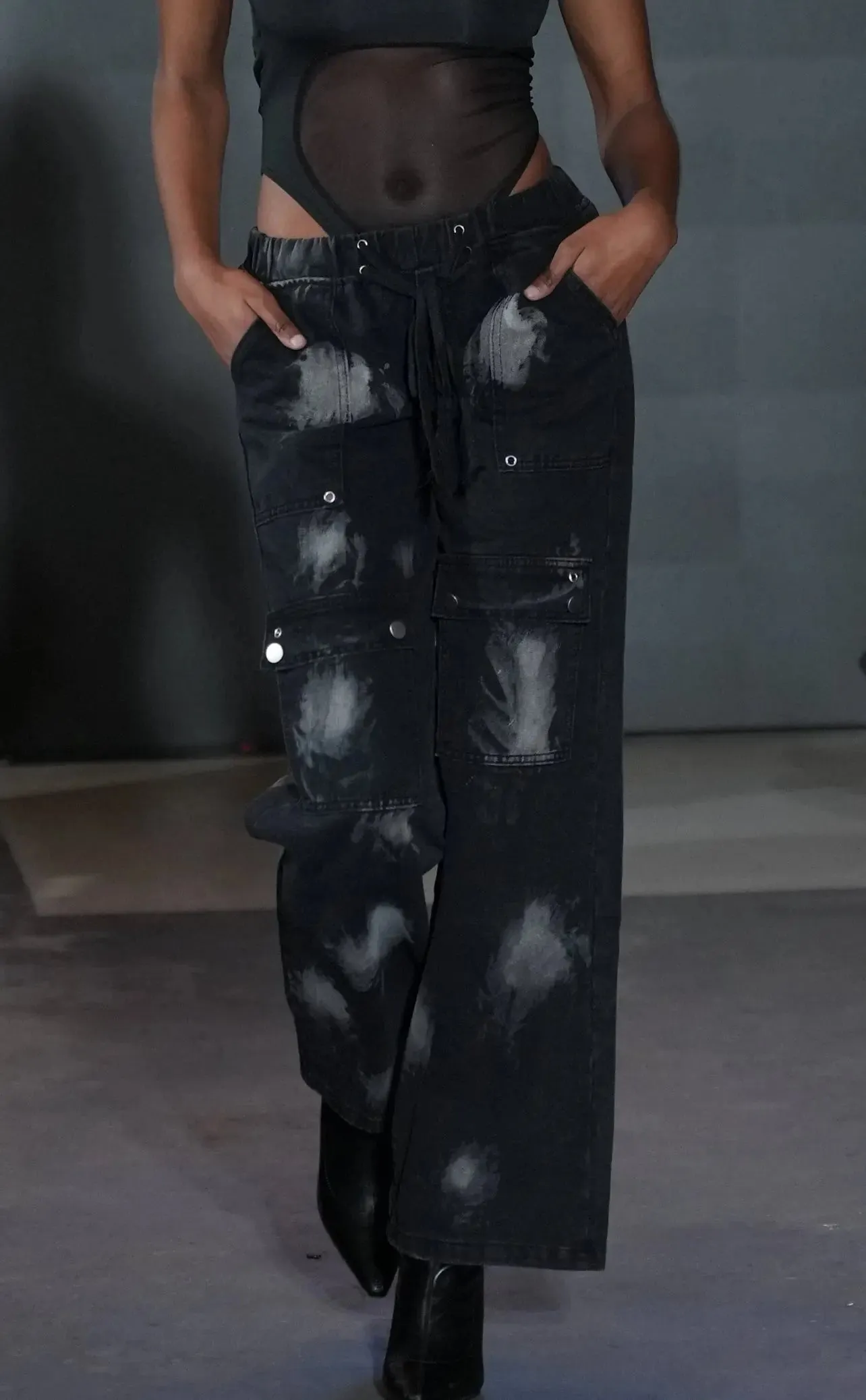 Denim Straight Pants - Urban Tie-Dyed Streetwear