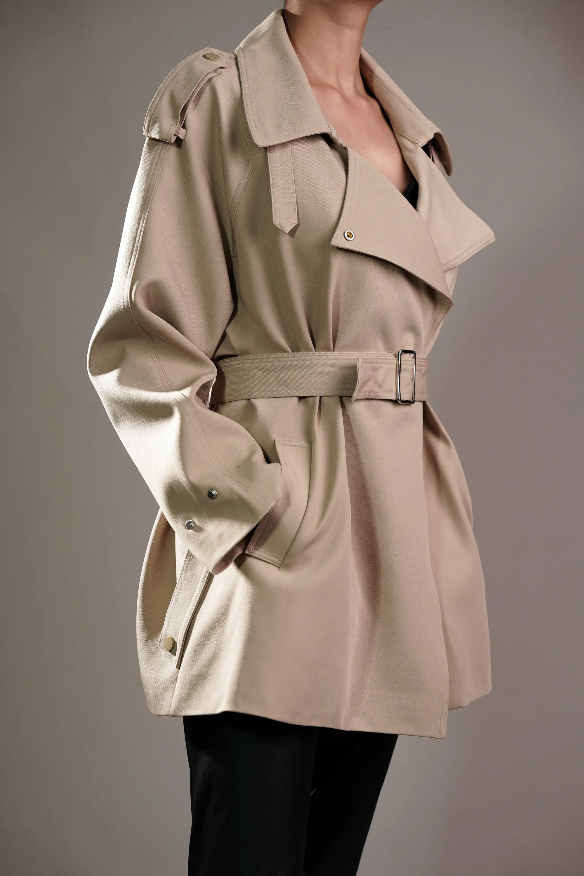 Desert Whisper Short Trench Coat