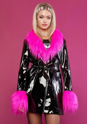 Diva Life Patent Trench Coat