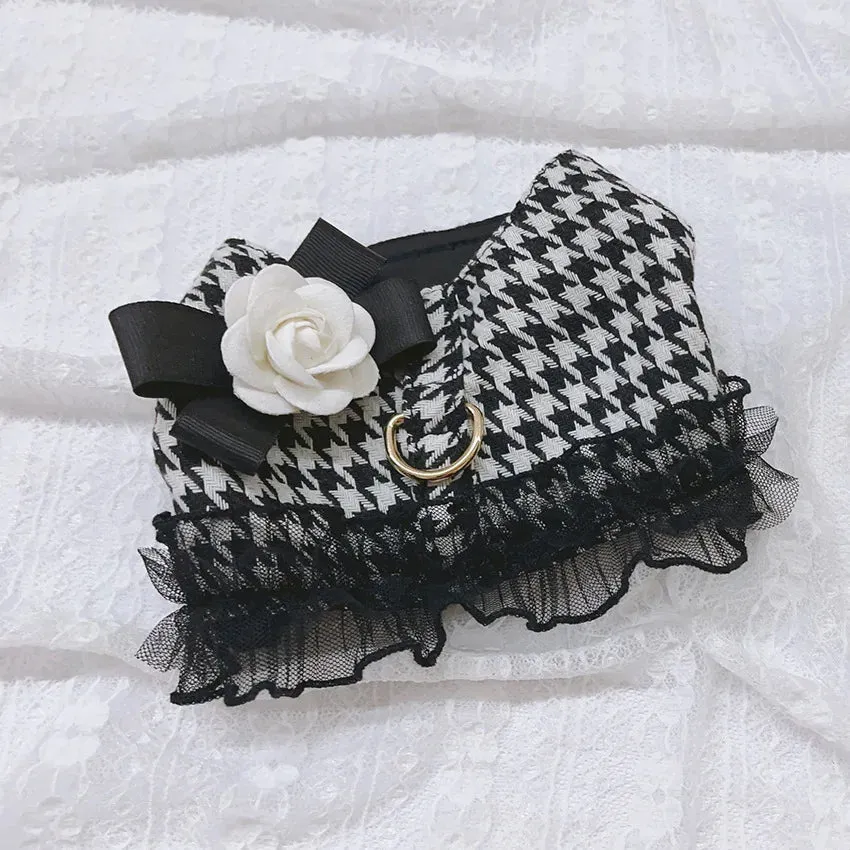 DIVA Pet Houndstooth Tutu Dress Harness   Leash