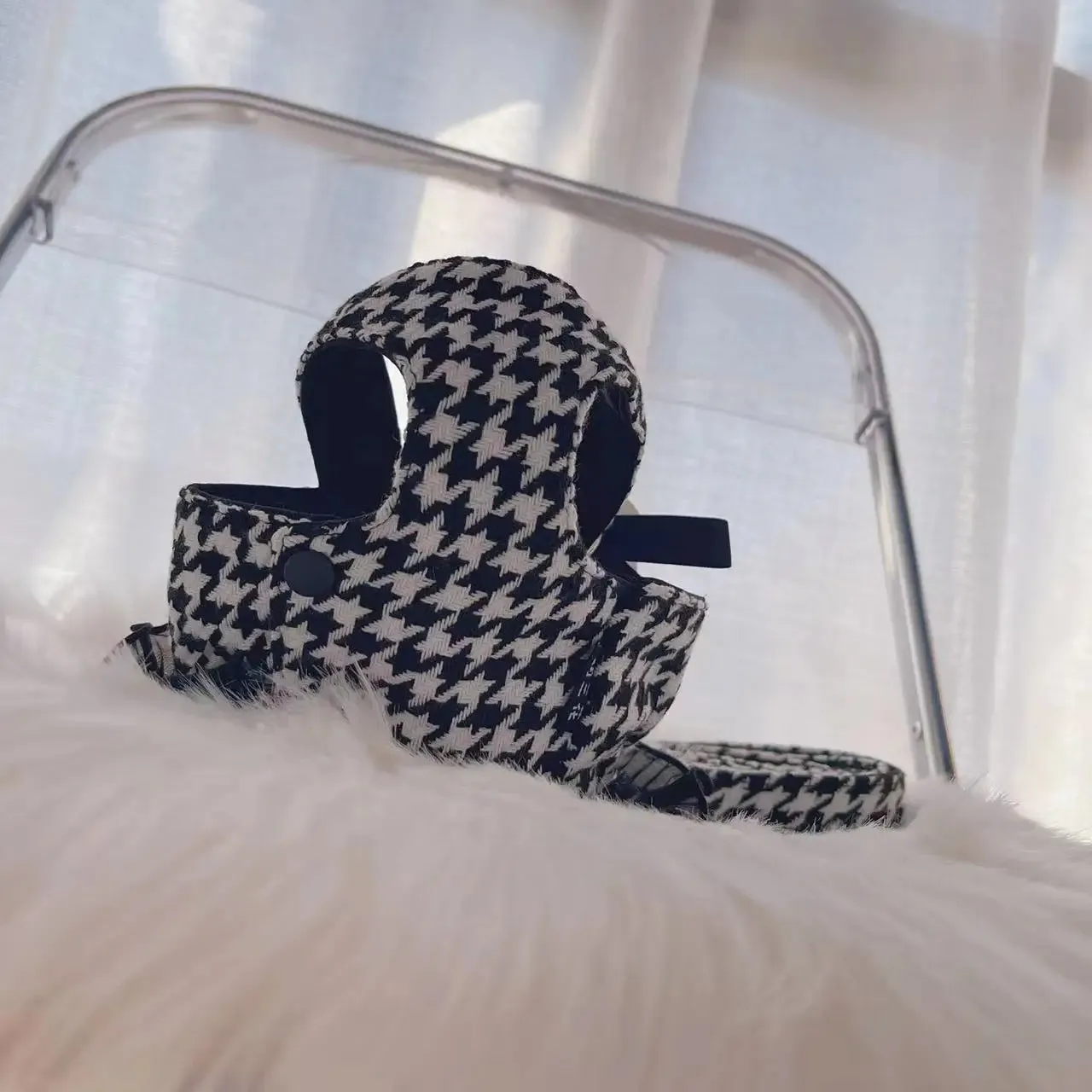 DIVA Pet Houndstooth Tutu Dress Harness   Leash